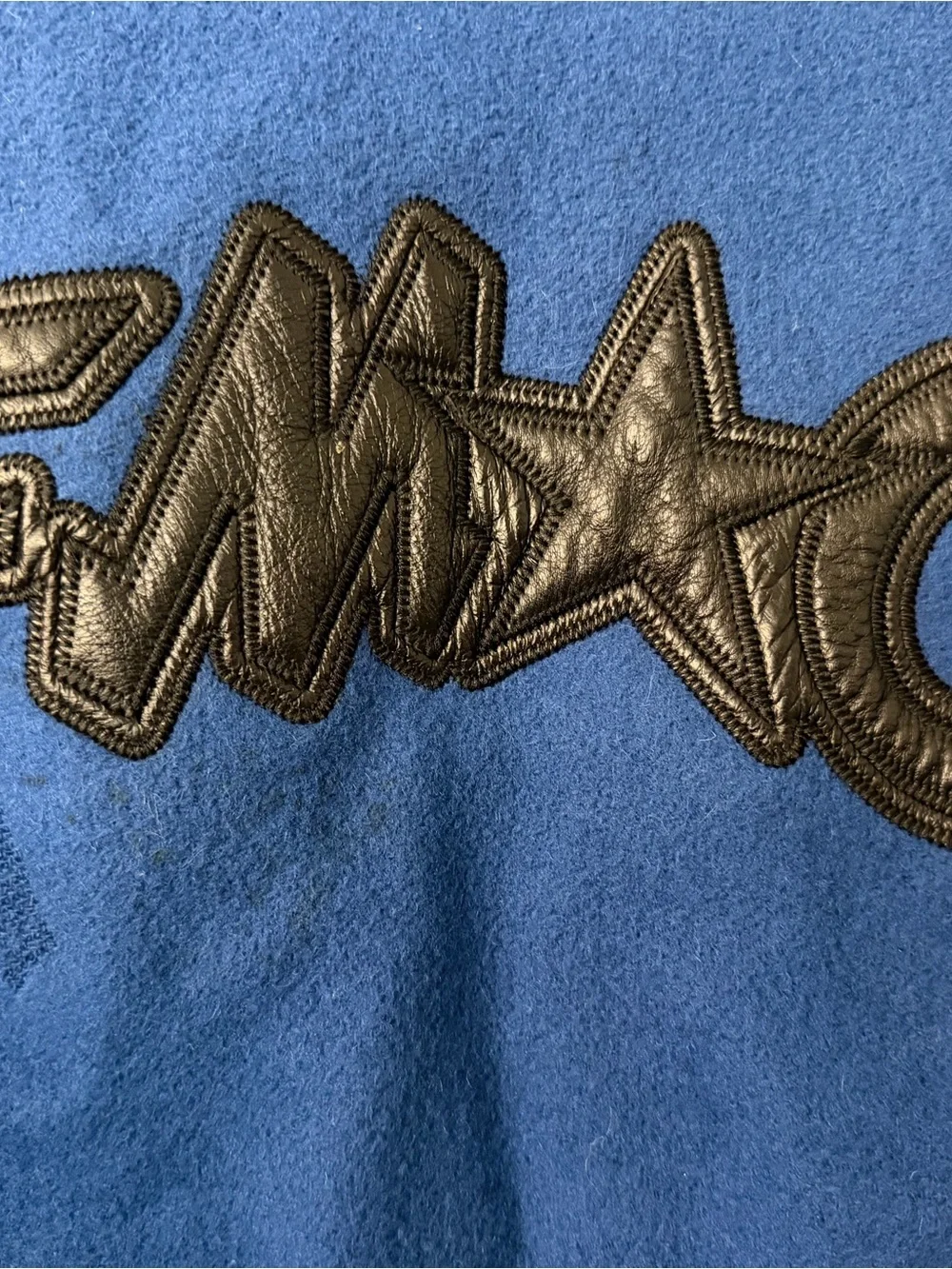 adidas Tracy McGrady T Mac Blue Sz L and Black Varsity Jacket w Leather Sleeves
